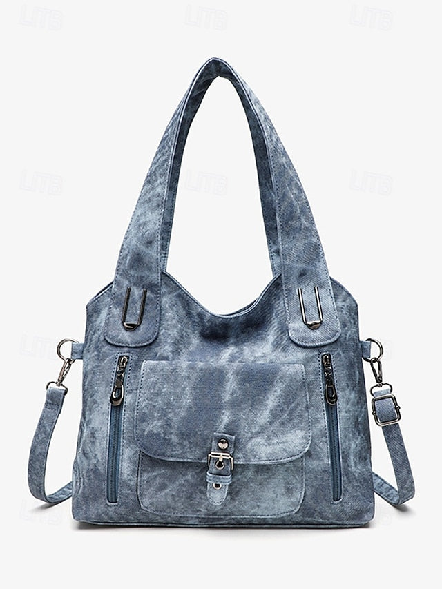Vintage PU Hobo Shoulder Bag - Roomy and Lightweight