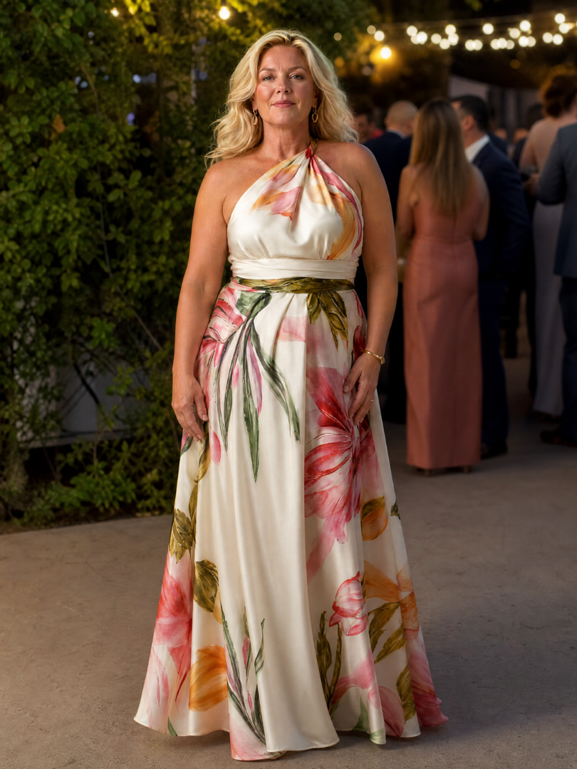 Women's Light Floral Maxi Dress - Soft Flowing Holiday Style