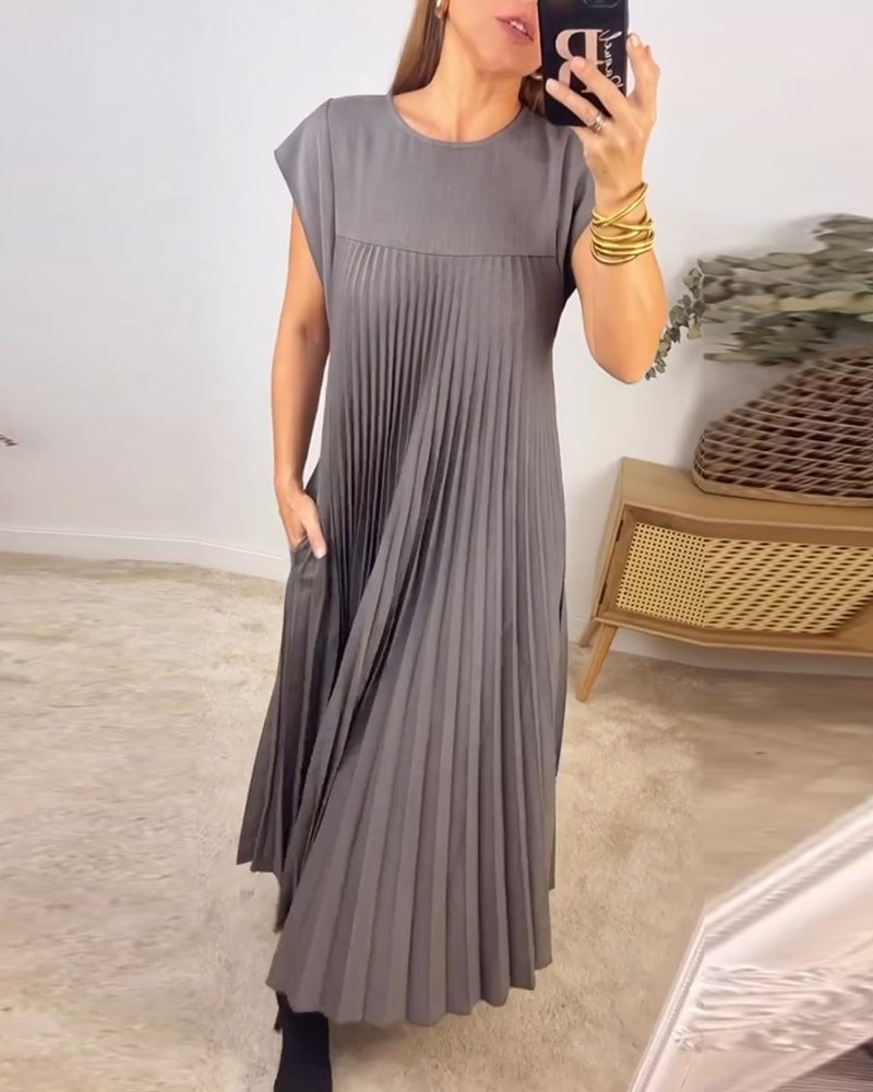 Women's Pleated Maxi Dress – Effortlessly Elegant Occasion Dress