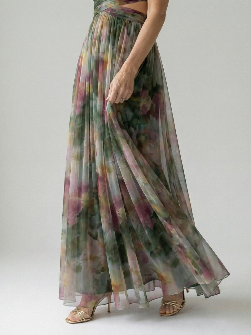 Women's Soft Wrap Maxi Dress - Flowing Occasion Style