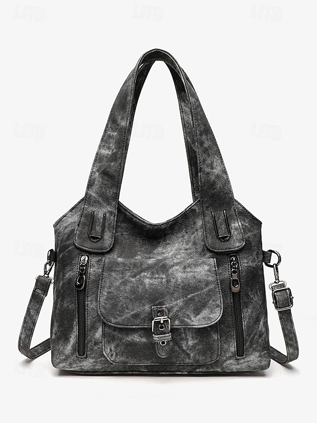 Vintage PU Hobo Shoulder Bag - Roomy and Lightweight
