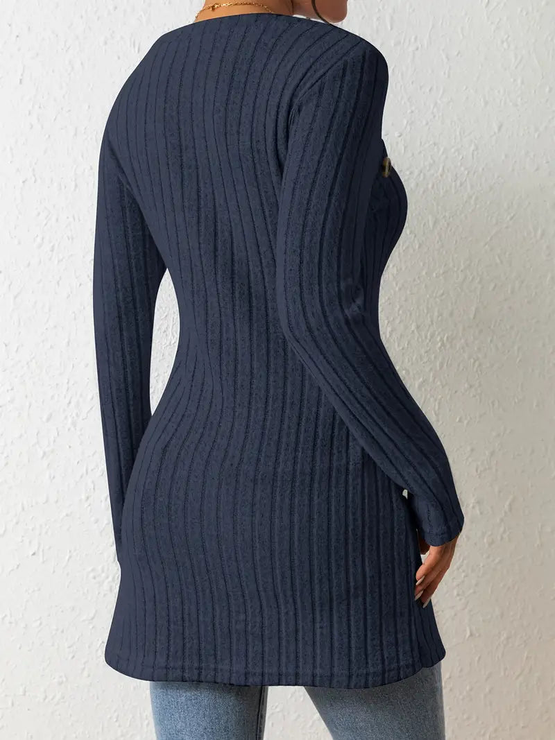 Women's One Shoulder Ribbed Top - Fitted Modern Daywear Essential