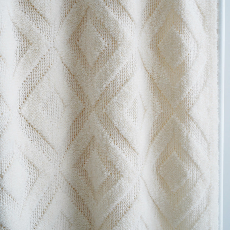 Jacquard Knitted Bed Throw Blanket – Soft Cozy Cover
