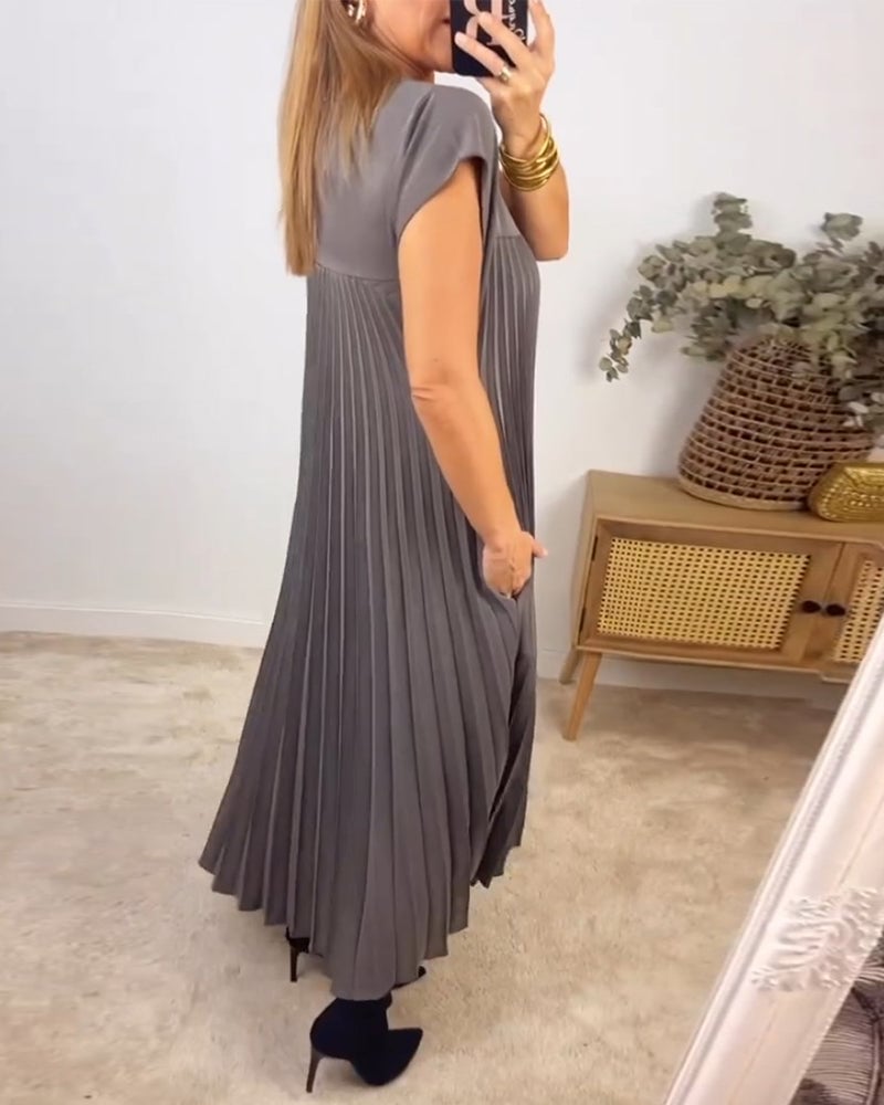 Women's Pleated Maxi Dress – Effortlessly Elegant Occasion Dress