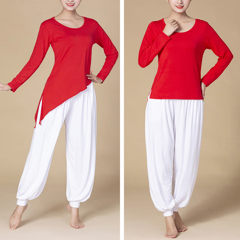 Buddha Stones Women’s Modal Harem Pants – High-Waist Yoga Dance Relaxed Pocket Casual Style