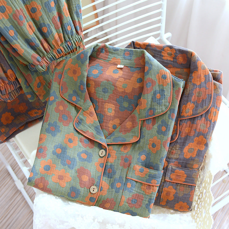 Retro katoenen pyjamaset voor dames – Zachte en comfortabele loungewear