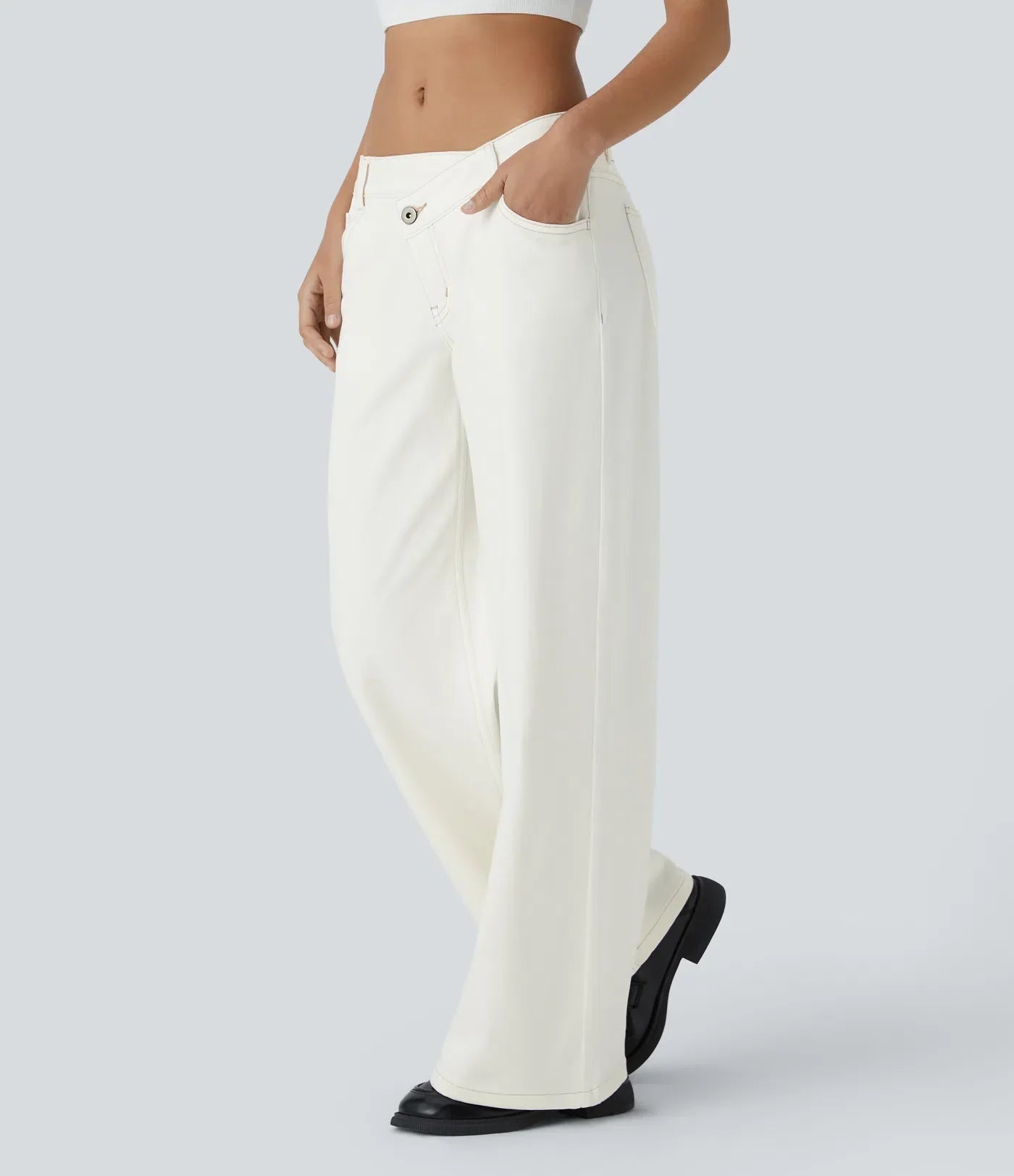 Women's Relaxed Denim Trousers - Soft Straight Leg Everyday Jeans
