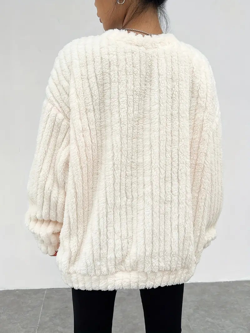 Women's Oversized Crewneck Sweater - Soft Relaxed Everyday Knit