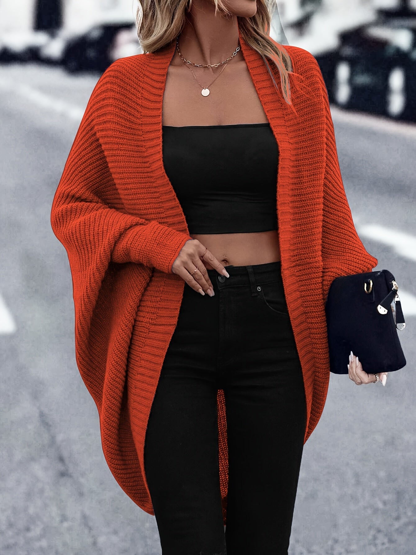 Women’s Oversized Knit Vest – Cozy Layered Casual Style