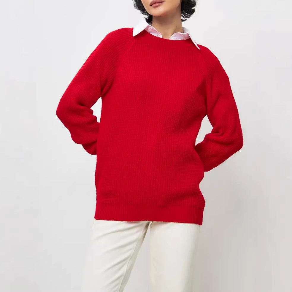 Women's Thick Knit Sweater - Soft Solid Color Cozy Everyday Knit