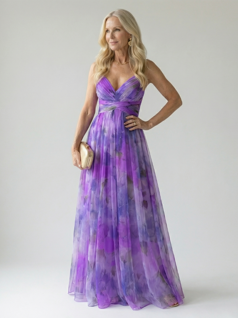 Women's Soft Wrap Maxi Dress - Flowing Occasion Style
