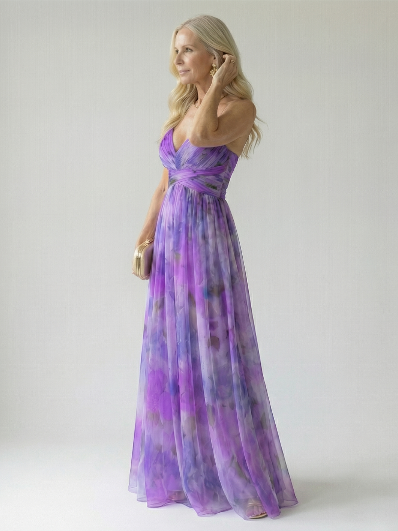 Women's Soft Wrap Maxi Dress - Flowing Occasion Style
