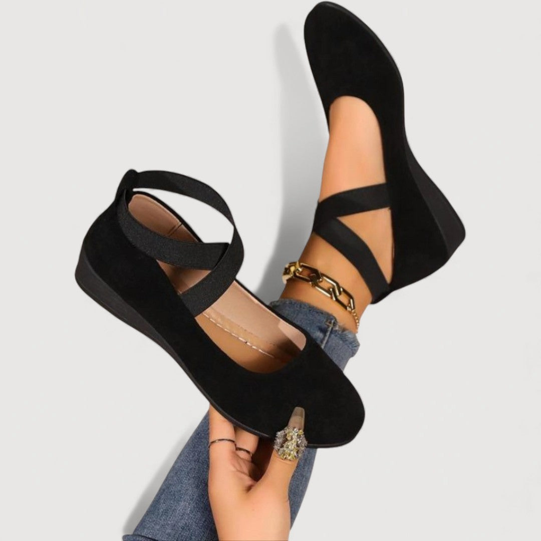 Women's Wedge Ballet Flats – Crisscross Strap Comfort Shoes