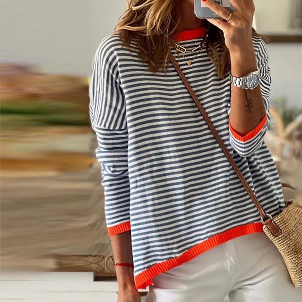 Women's Cotton Stripe Shirt - Classic Long Sleeve Everyday Essential