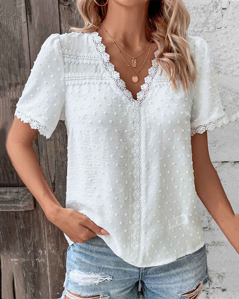 Women's Embroidered Blouse – Elegant Boho Dressy Top