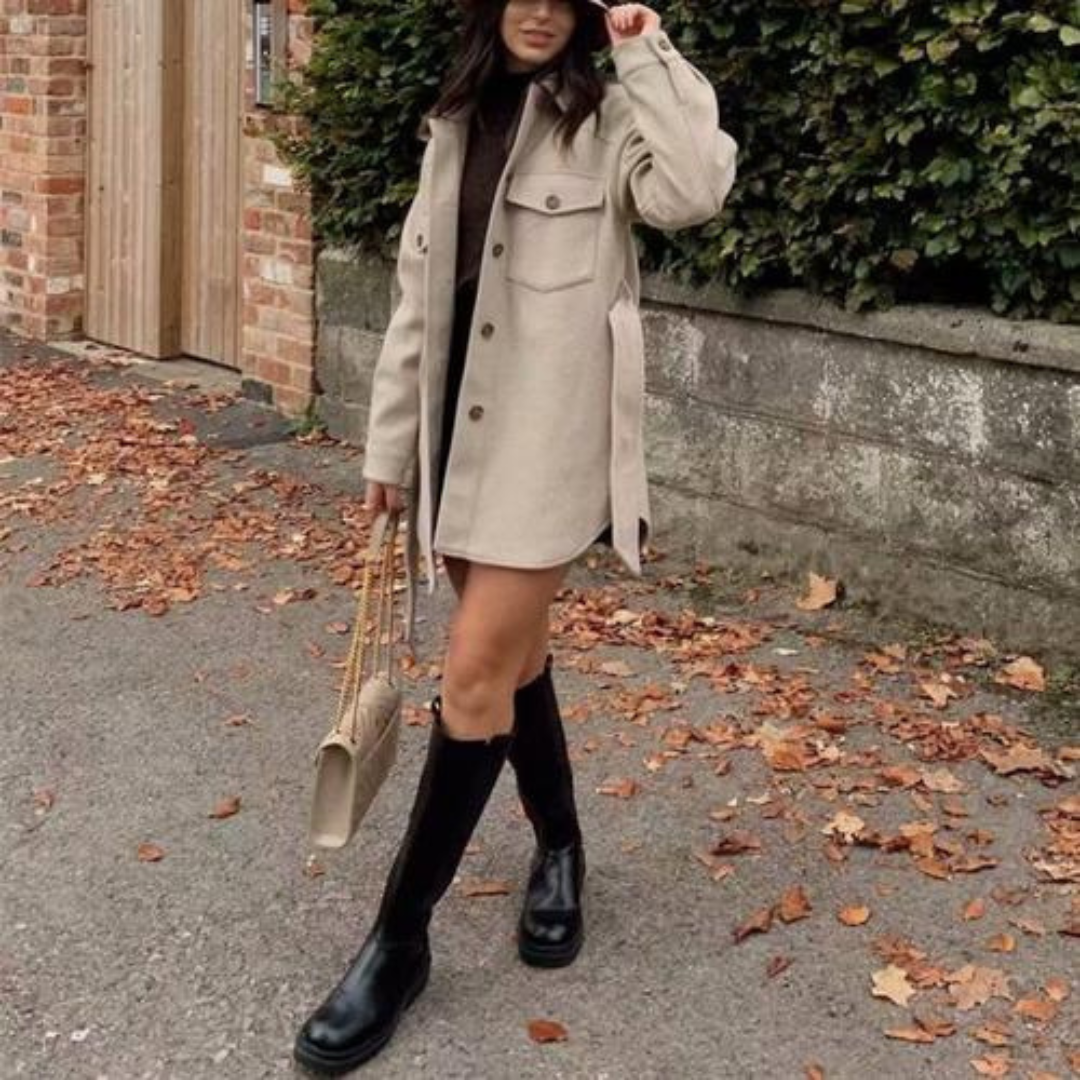 Women's Long Winter Coat - Elegant Warm Everyday Outerwear