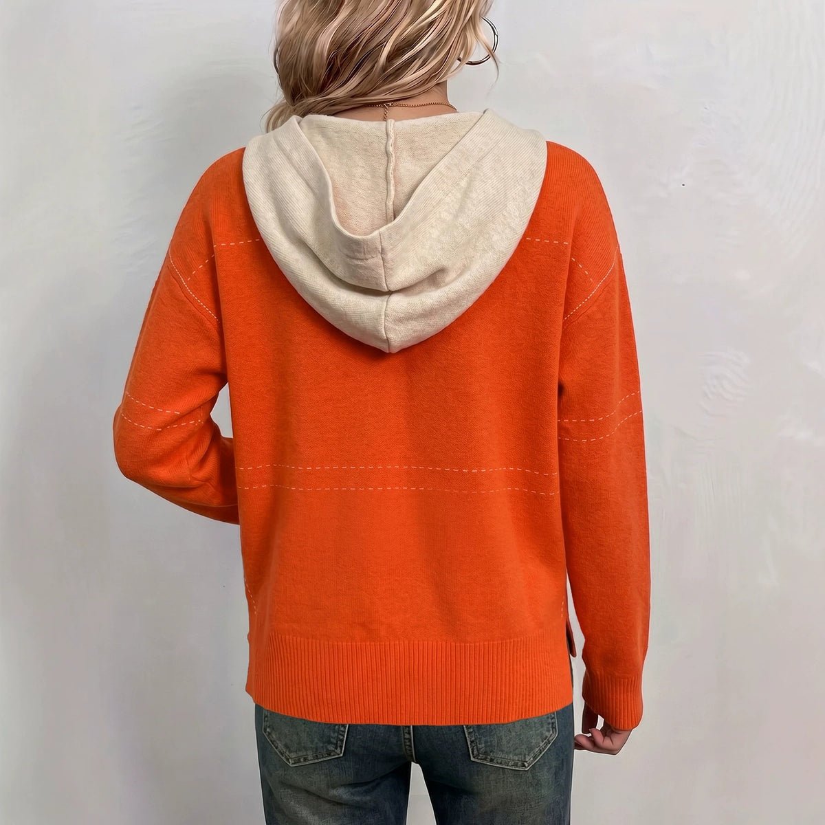 Zip-Up Hooded Knit Cardigan - Cozy and Casual