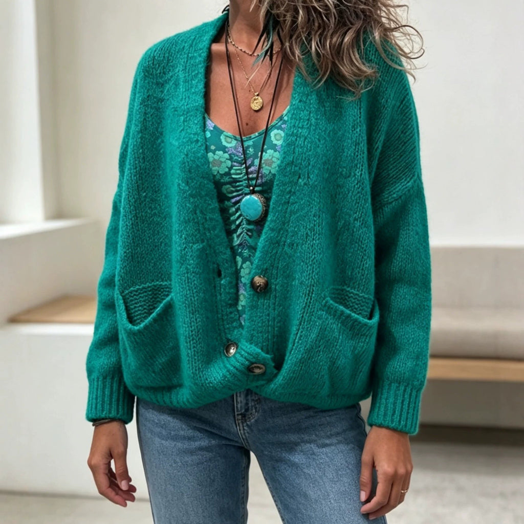 Women’s Loose-Fit Knit Cardigan – Cozy Casual Layering Outerwear Style