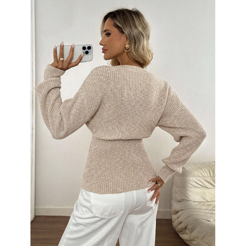 Minimalist V-Neck Button Cardigan Sweater - Simple and Chic