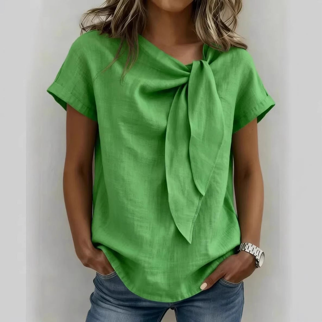 Women's Short Sleeve Cotton-Blend T-Shirt – Lightweight Everyday Casual Style
