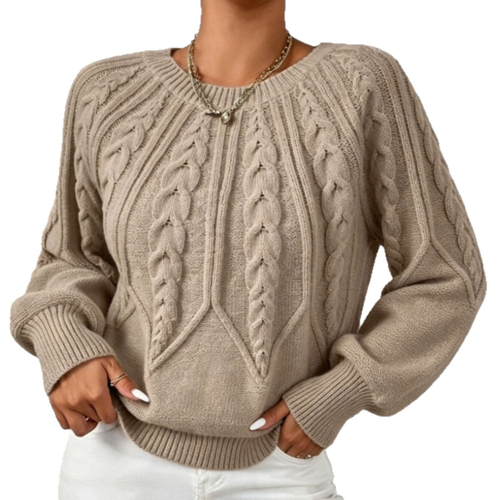 Women’s Cable-Knit Crewneck Sweater - Soft and Versatile