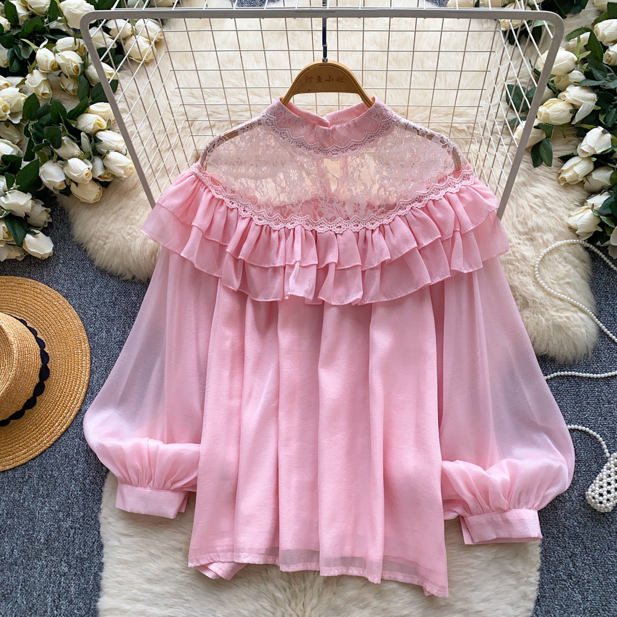 Off-Shoulder Lace Blouse - Romantic and Light