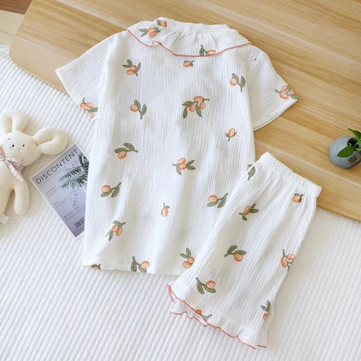 Women’s Kimono-Style Two-Piece Pajama Set – Elegant Comfortable Sleepwear