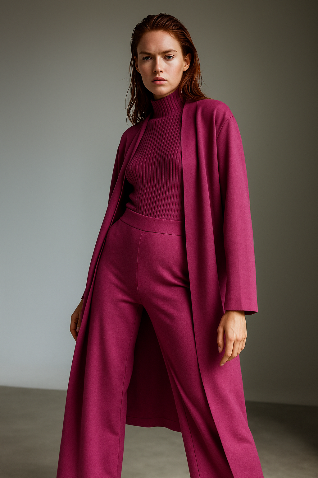 Women’s Elegant Knit 3-Piece Loungewear Set – Vest, Cardigan and Straight-Leg Pants