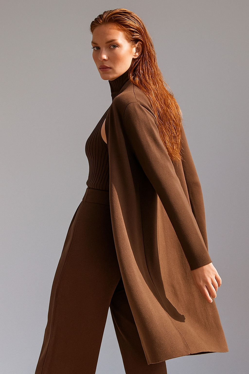 Women’s Elegant Knit 3-Piece Loungewear Set – Vest, Cardigan and Straight-Leg Pants