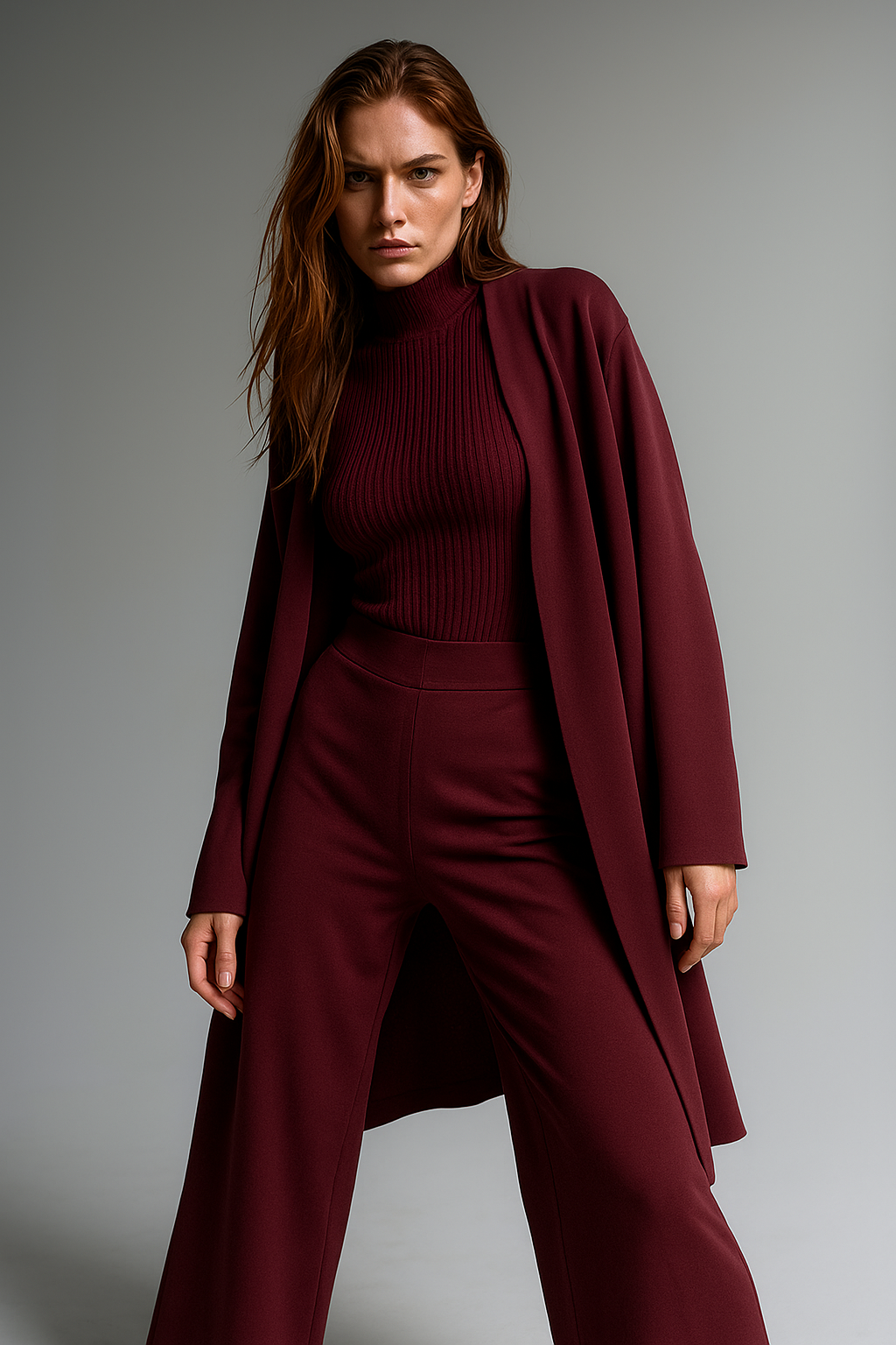 Women’s Elegant Knit 3-Piece Loungewear Set – Vest, Cardigan and Straight-Leg Pants
