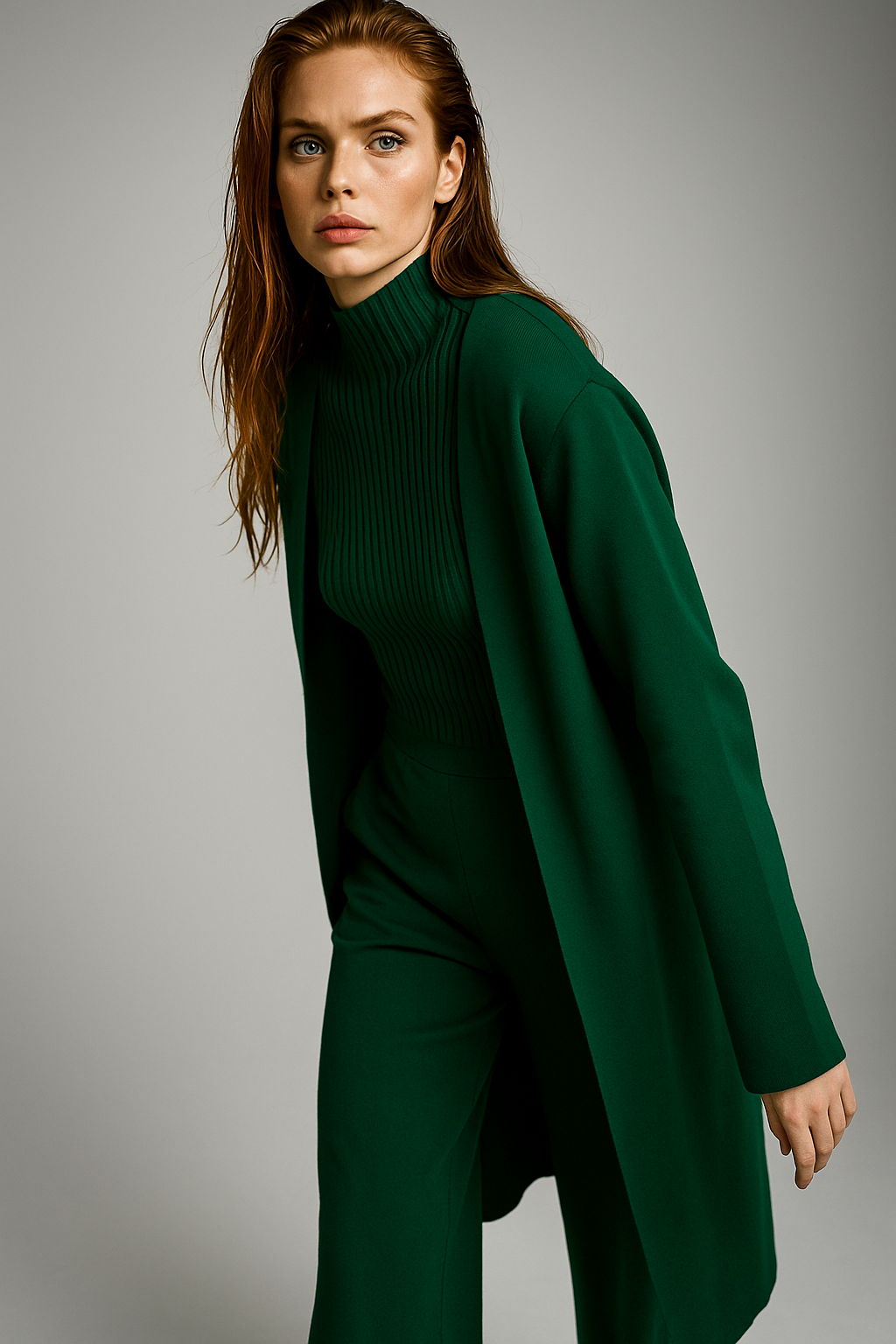 Women’s Elegant Knit 3-Piece Loungewear Set – Vest, Cardigan and Straight-Leg Pants