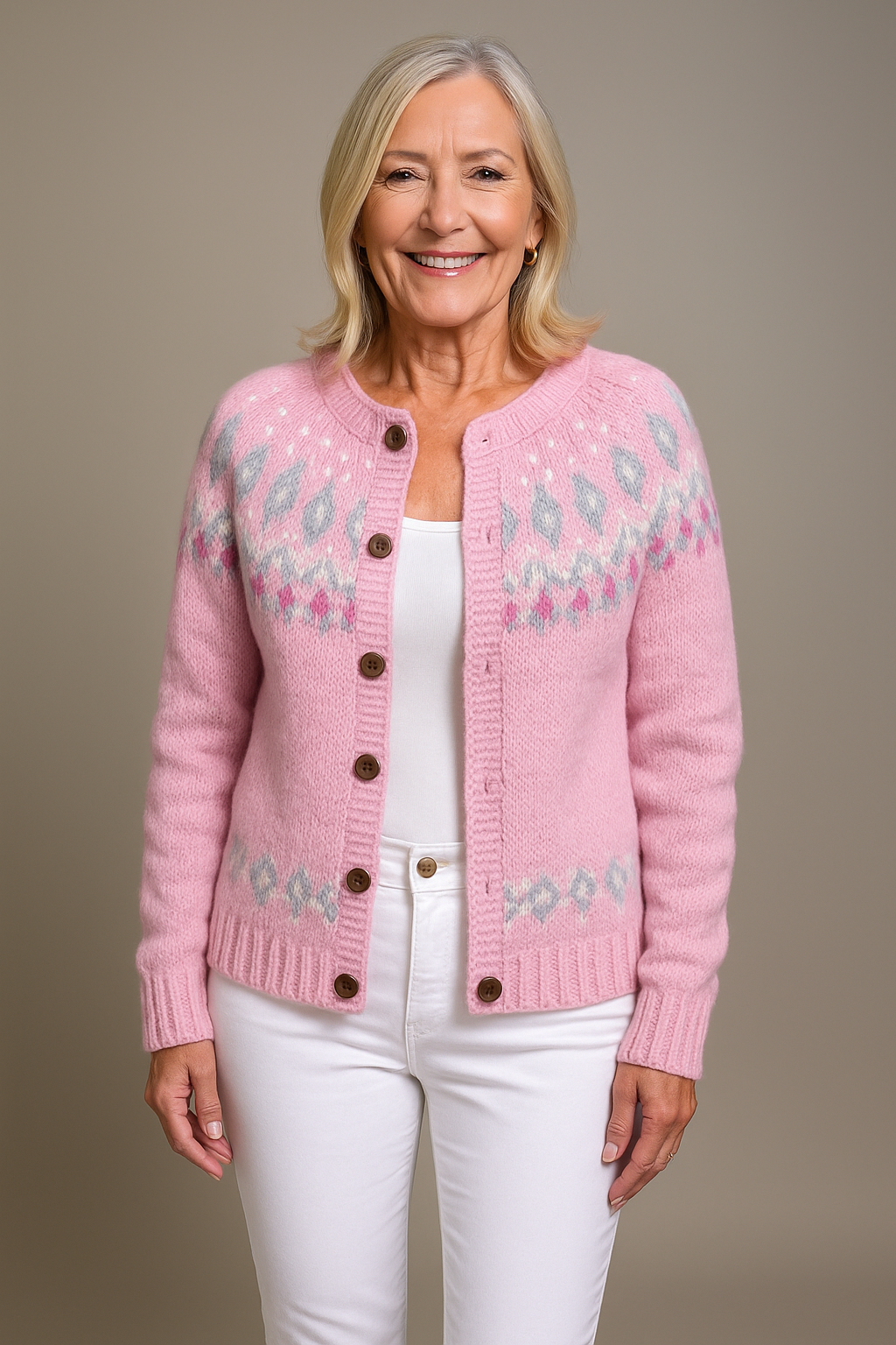 Women’s Pink Comfort Cardigan – Soft Cozy Casual Layering Style