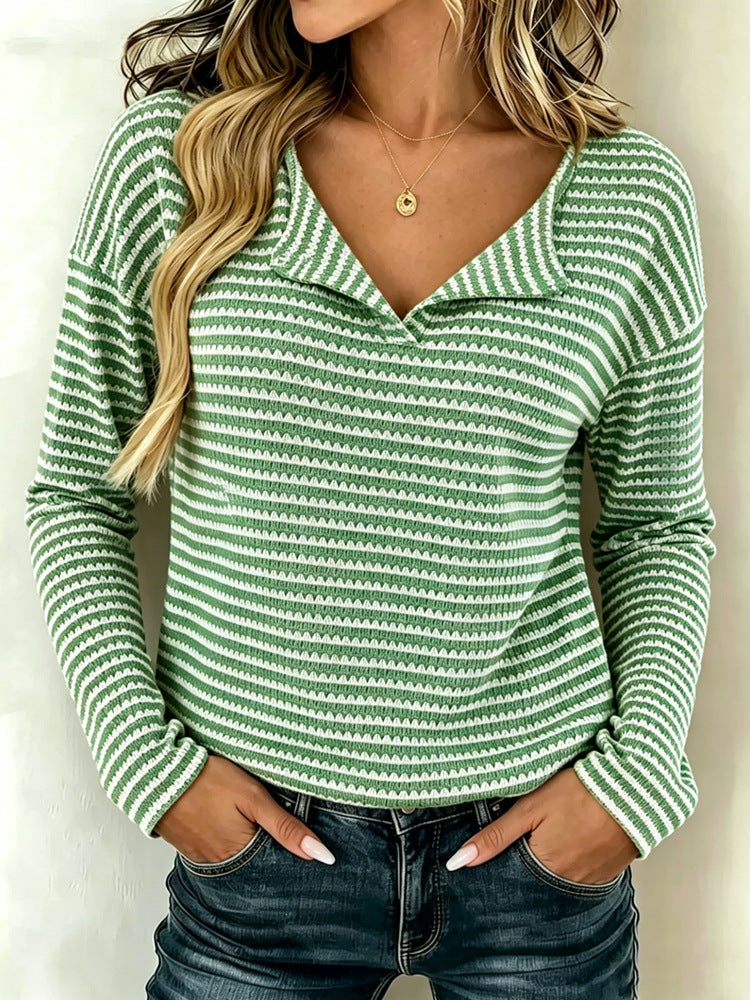 Women’s Casual Multi-Color Long Sleeve T-Shirt – Soft Relaxed Everyday Style