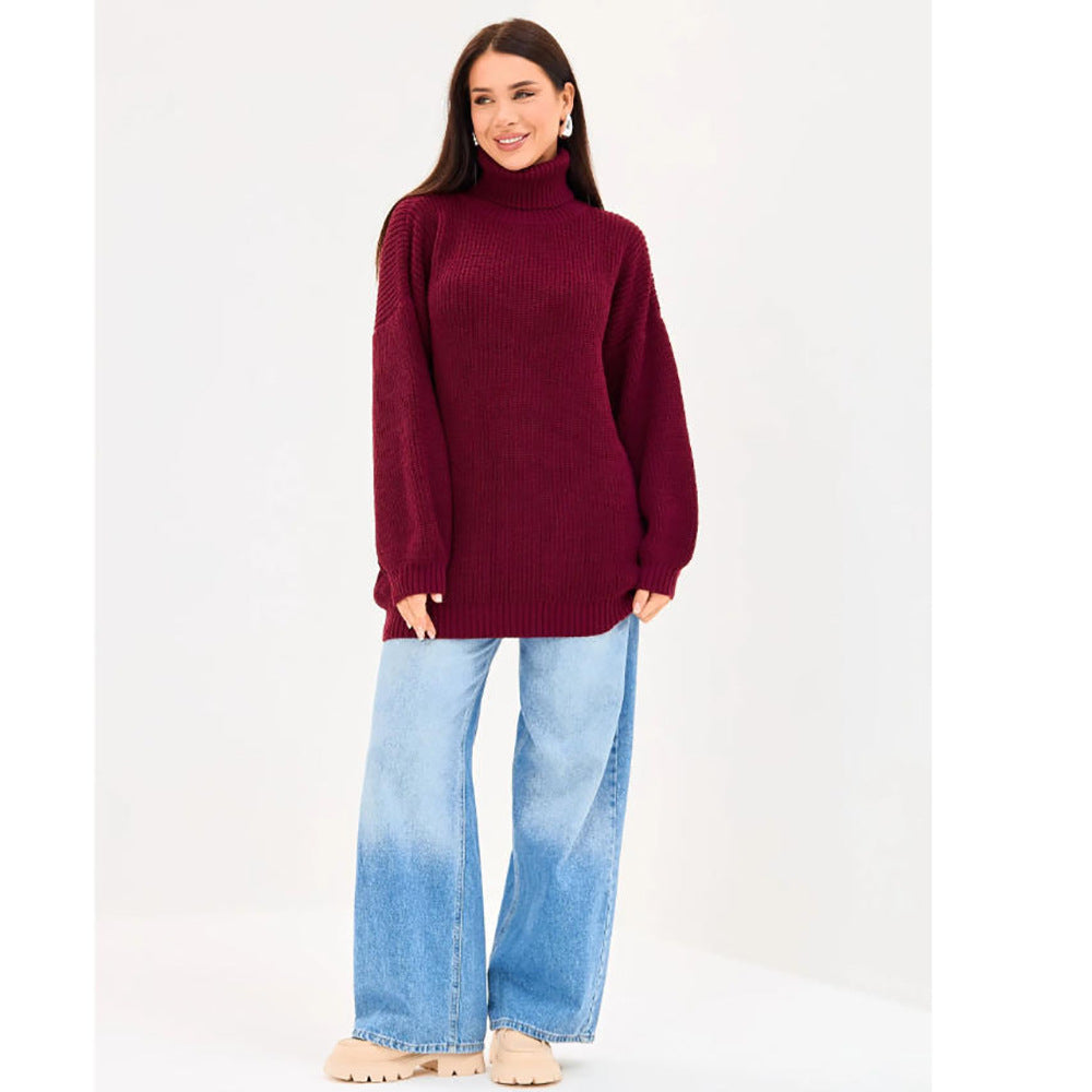 Turtleneck Knit Top - Warm and Fashionable