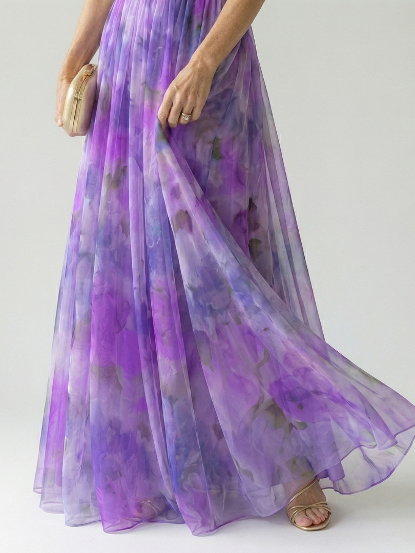 Women's Soft Wrap Maxi Dress - Flowing Occasion Style