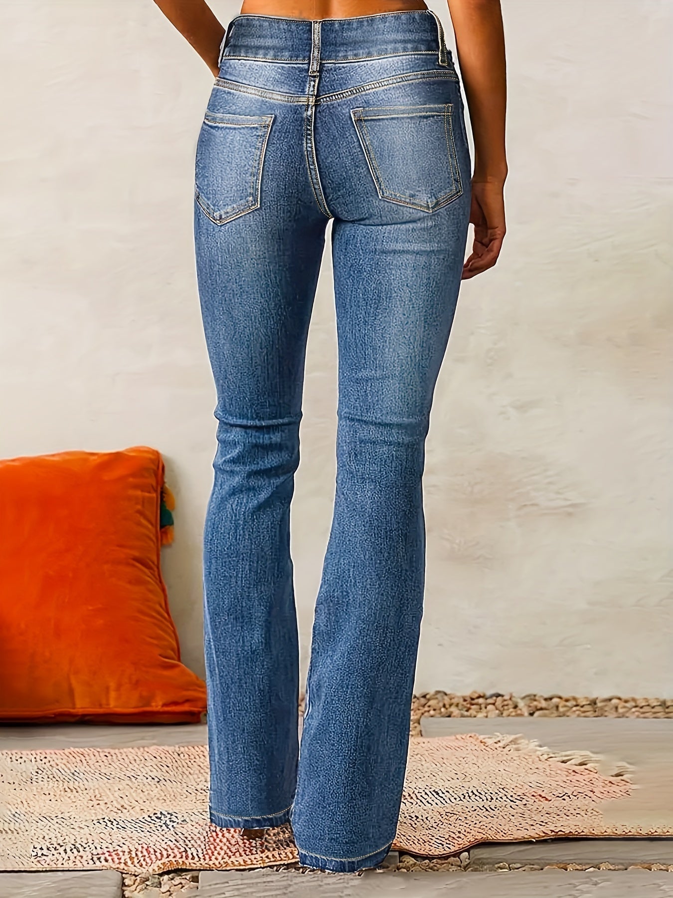 Women's High Waisted Flare Jeans - Slimming Everyday Casual Trousers