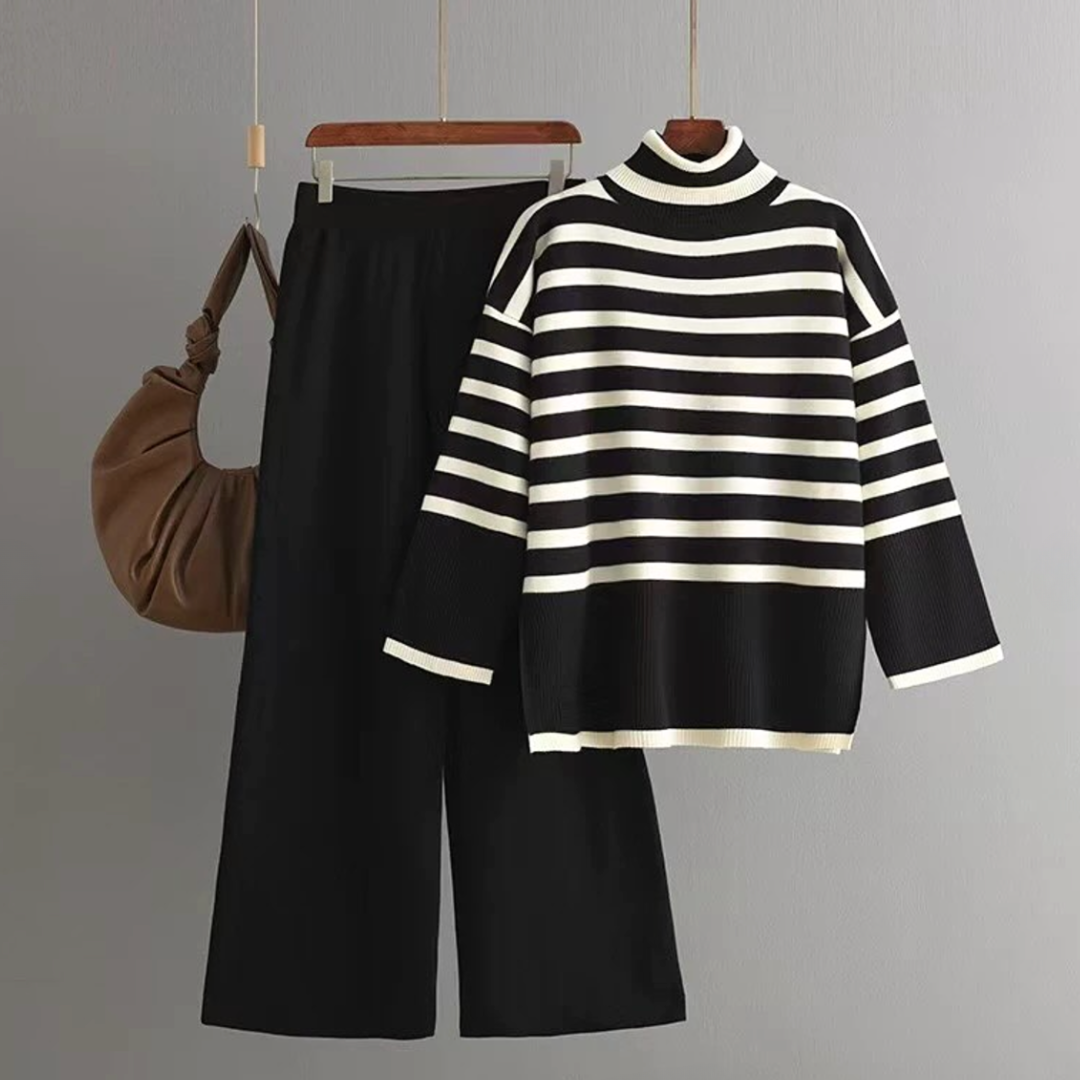 Abby Women’s Classic Striped Set – Casual Relaxed Everyday Style