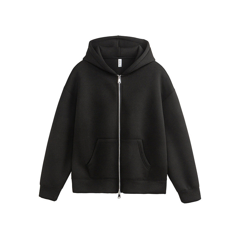 Unisex Retro Oversized Hoodie – Loose Casual Zip-Up Sweatshirt