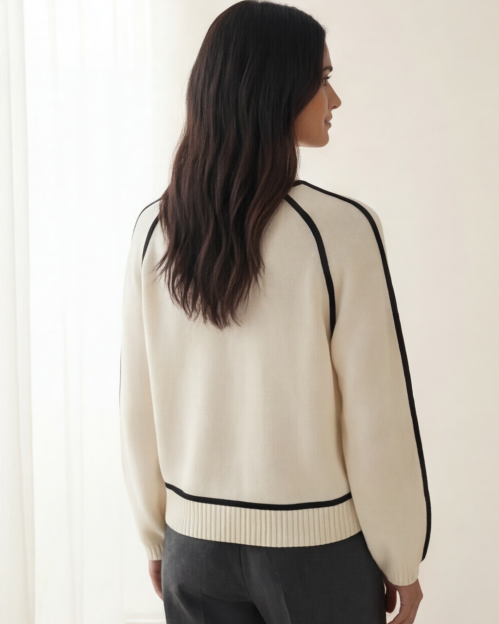 Women’s Warm Turtleneck Sweater – Casual Color-Block Knit for Fall and Winter