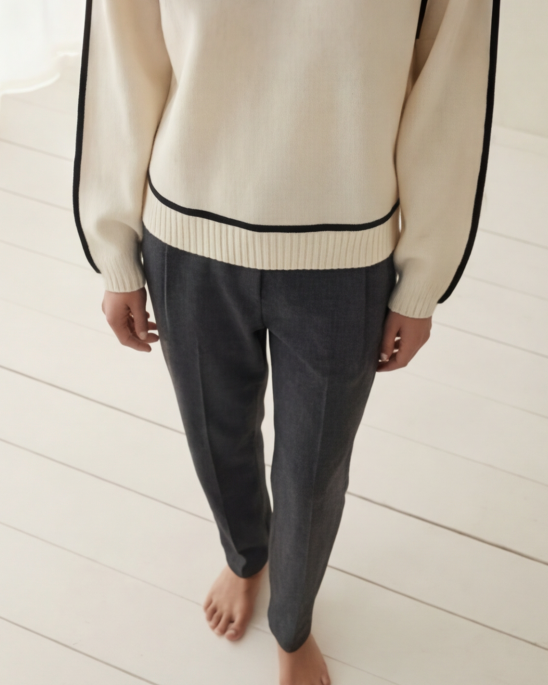 Women’s Warm Turtleneck Sweater – Casual Color-Block Knit for Fall and Winter