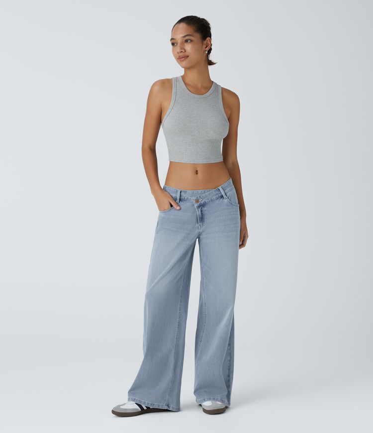 Women's Relaxed Denim Trousers - Soft Straight Leg Everyday Jeans