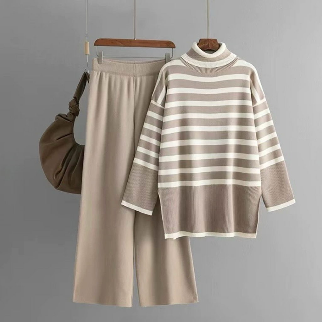 Abby Women’s Classic Striped Set – Casual Relaxed Everyday Style