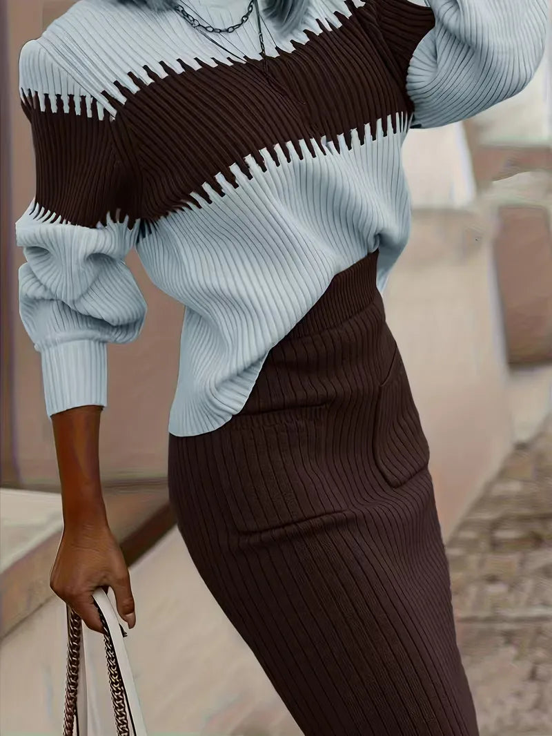 Ribbed Two-Piece Skirt Set - Coordinated and Comfortable