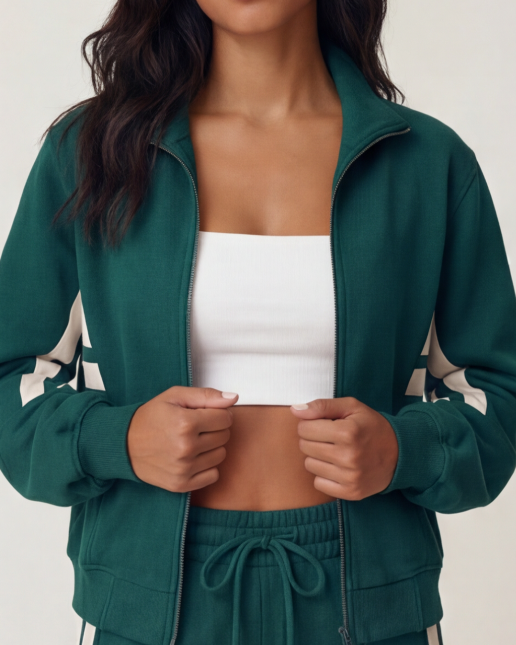 Women’s Trendy Two-Piece Training Set – Stylish Comfortable Tracksuit