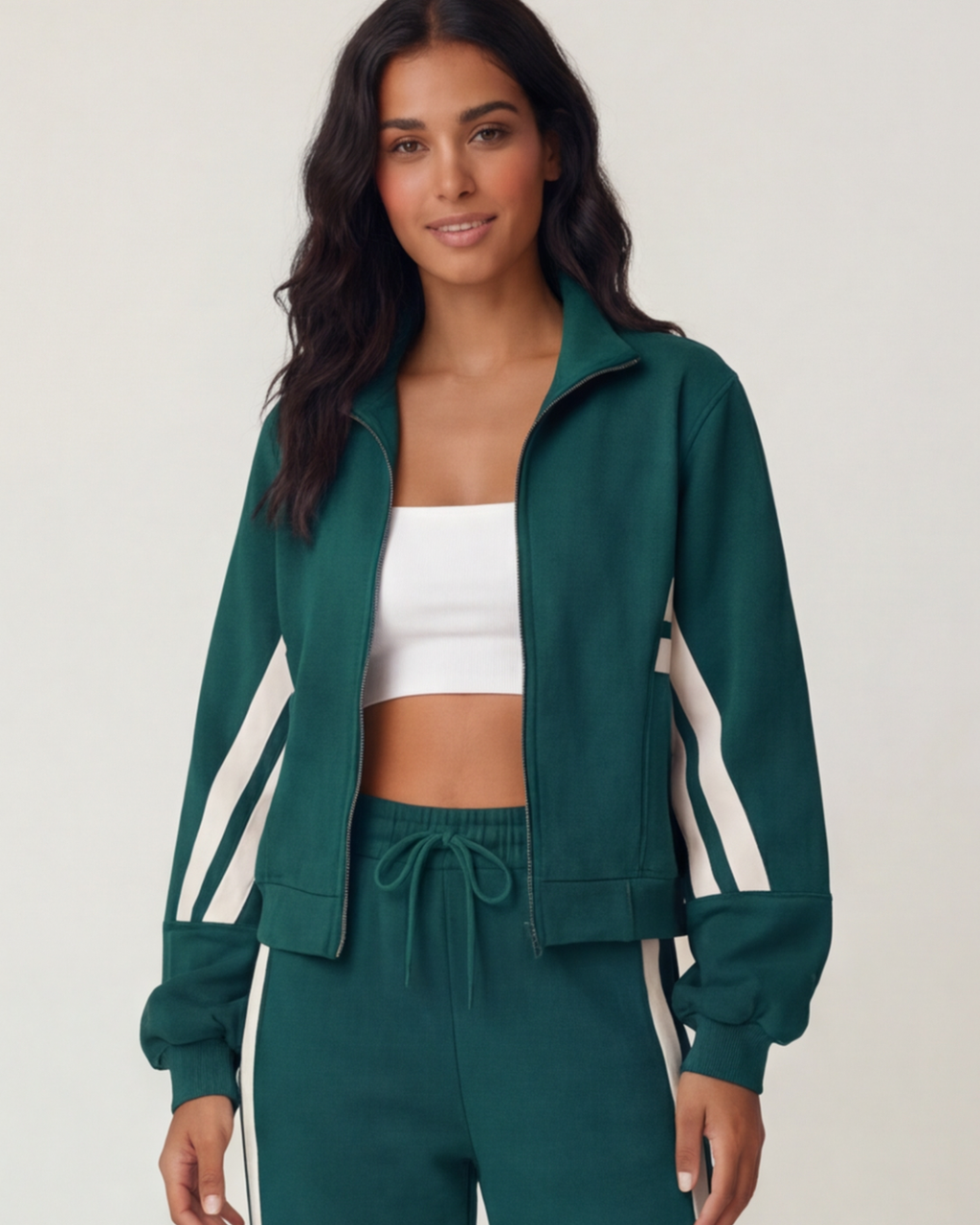 Women’s Trendy Two-Piece Training Set – Stylish Comfortable Tracksuit