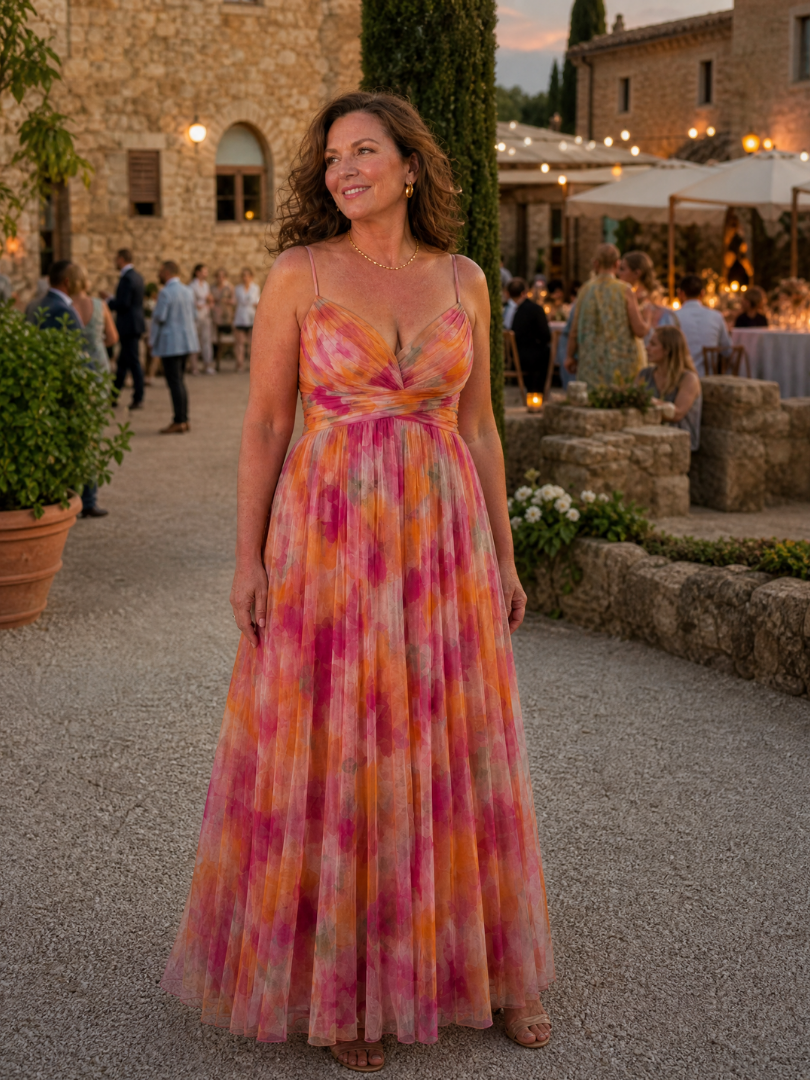 Women's Soft Wrap Maxi Dress - Flowing Occasion Style