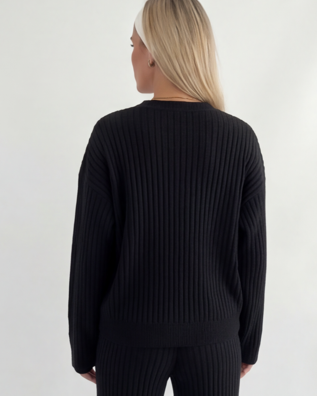 Women’s Elegant Knitted Loungewear Set – Wide Sleeves Relaxed Fit