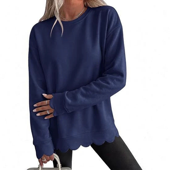 Round-Neck Pullover Sweatshirt - Casual and Soft