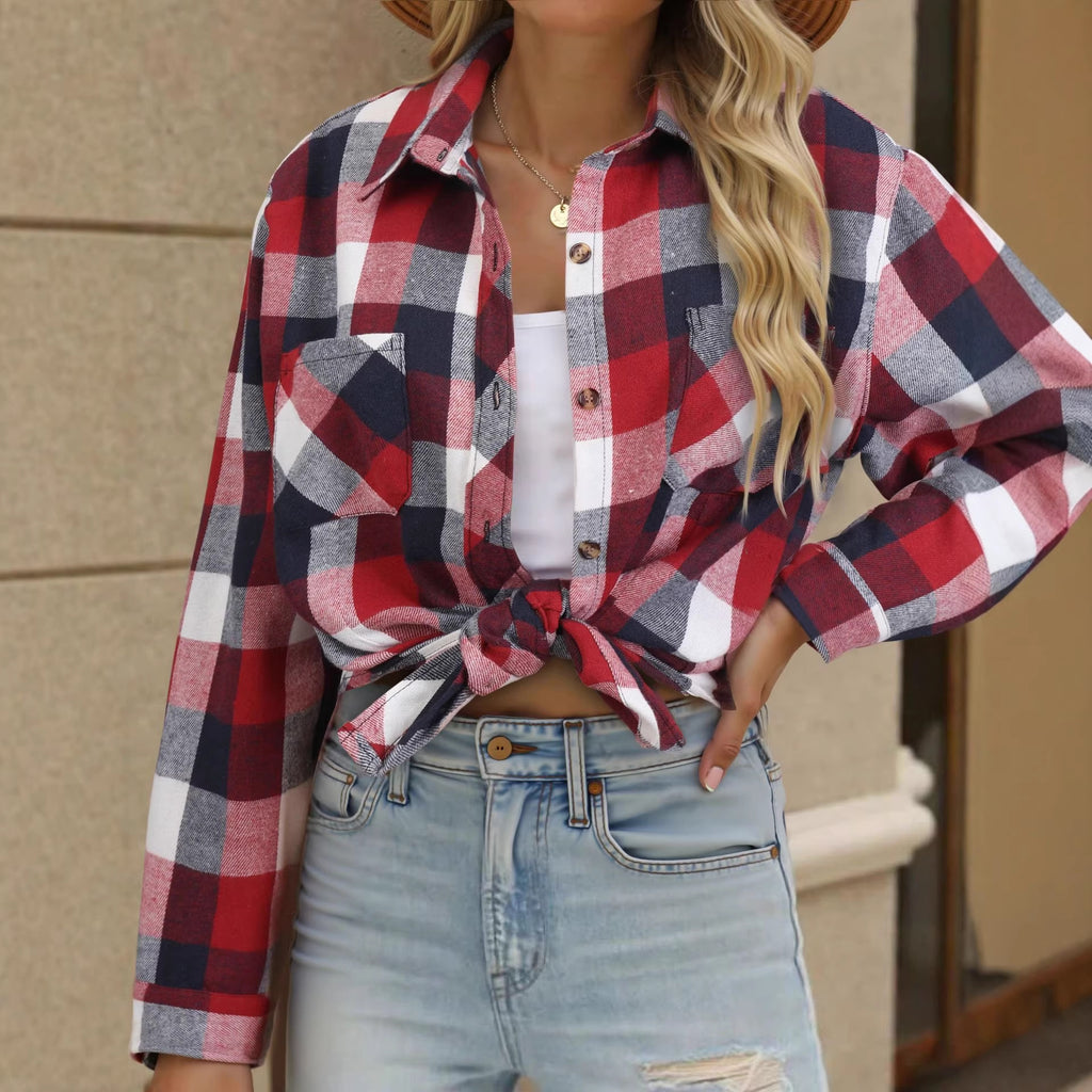 Casual Flannel Plaid Shirt - Relaxed and Warm