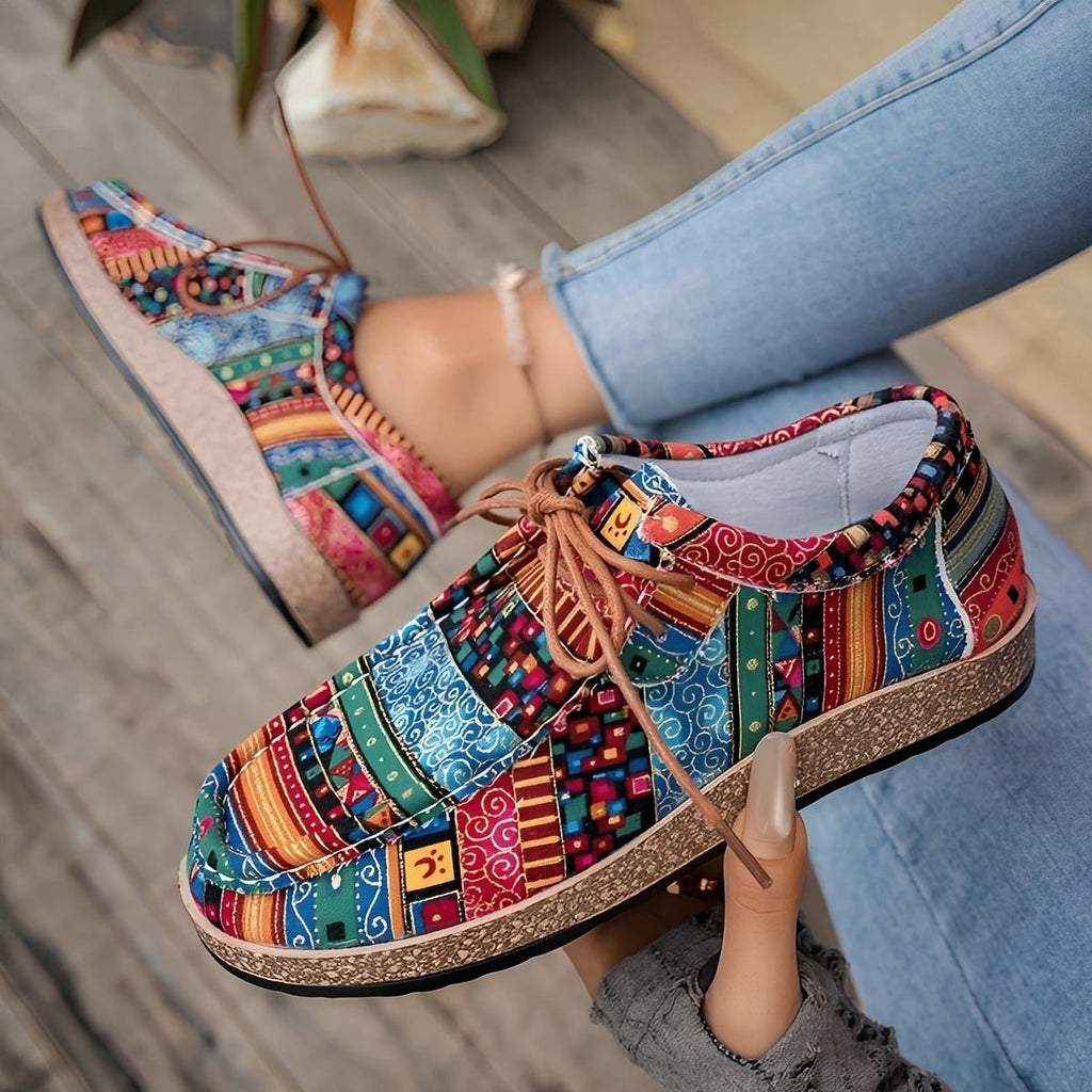 Women’s Artistic Comfort Sneakers – Cushioned Stylish Everyday Walking Style